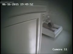 Camera hidden inside ahotel room caught a wife getting masturbated and banged